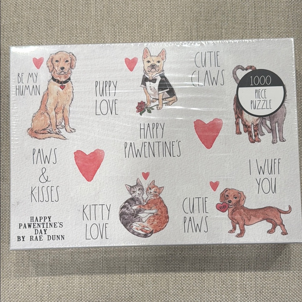 Rae Dunn • NIB • Happy Pawentine's Day Puzzle, 1000 pieces (Unopened)